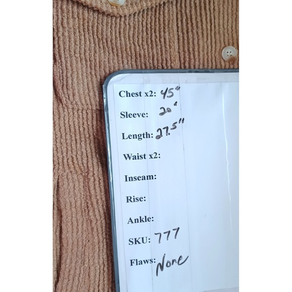 Thread & Supply Relaxed Fit Camel‎ Corded Texture Shacket Women Medium Button Up - Picture 8 of 8